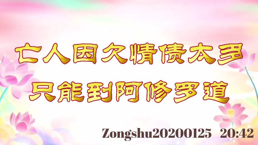 亡人因欠情债太多，只能到阿修罗道 zongshu20200125_2042