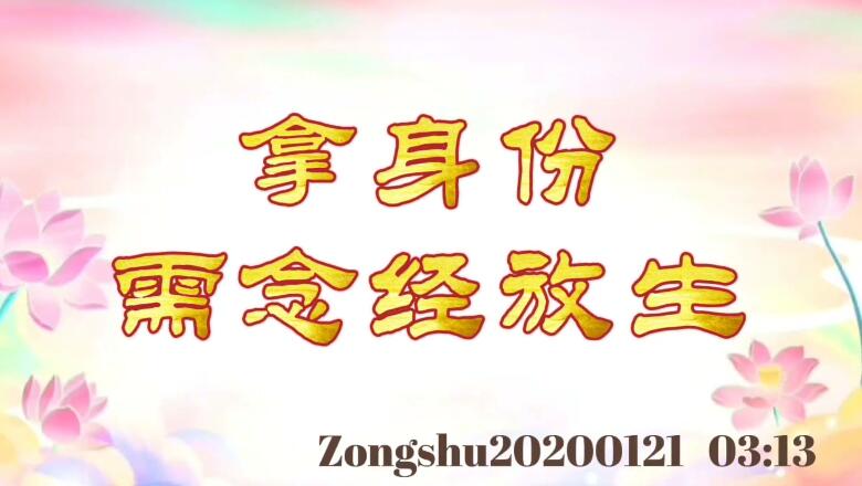 拿身份需念经放生 zongshu20200121_0313