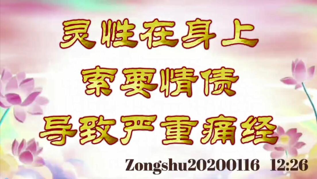 灵性在身上索要情债，导致严重痛经 zongshu20200116_1226