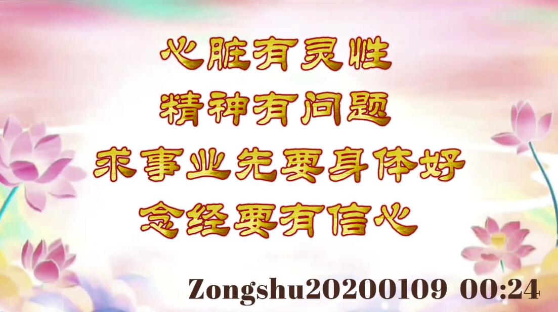 心脏有灵性，精神有问题；求事业先要身体好；念经要有信心 zongshu20200109