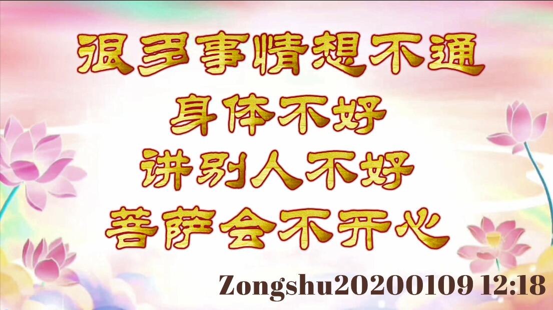 很多事情想不通，身体不好；讲别人不好菩萨会不开心 zongshu20200109_12