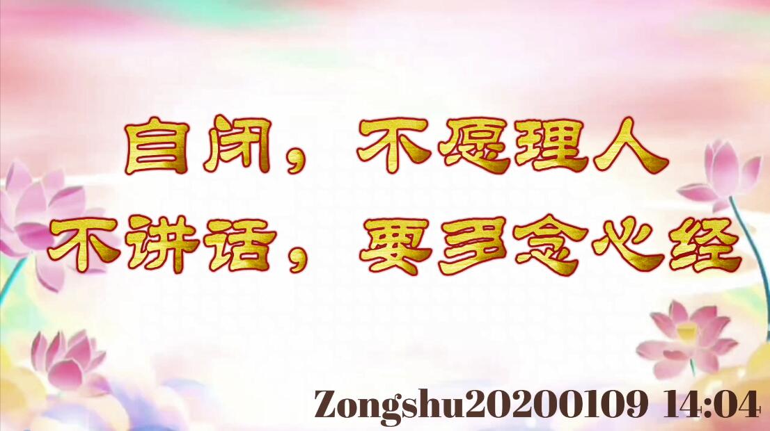 自闭，不愿理人，不讲话，要多念心经 zongshu20200109_1404